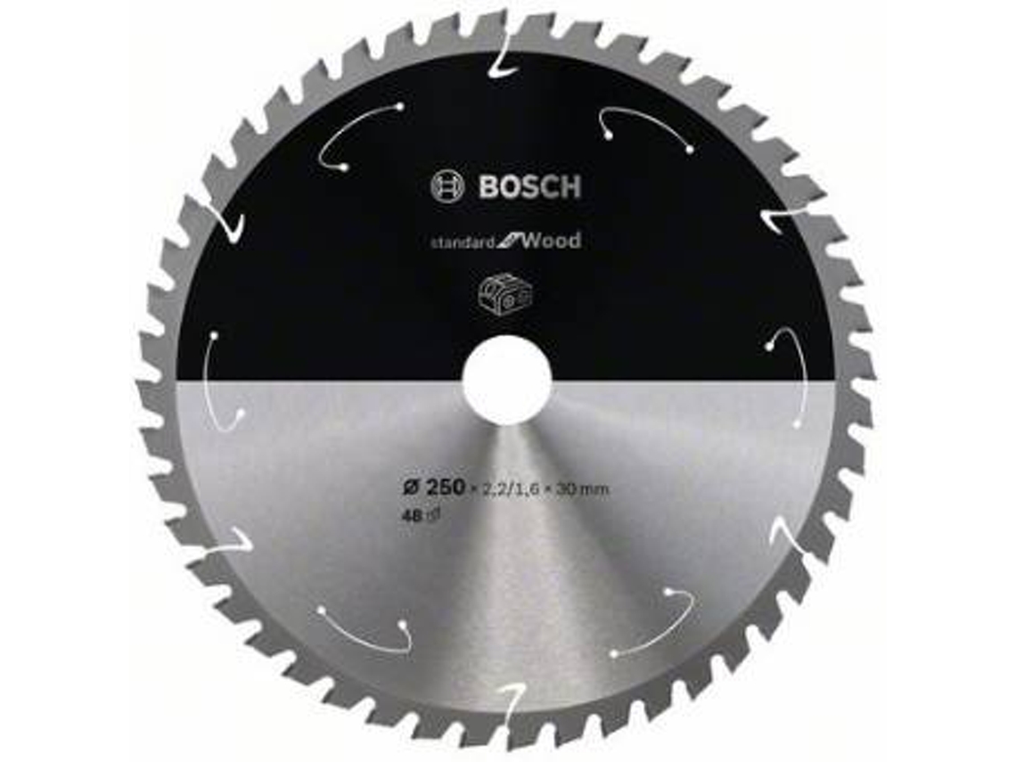 Disco de Sierra Circular BOSCH Standard para Madera Para Sierras a Batería 250x2.2/1.6x30 T48 para Sierras Meia-Esquadria