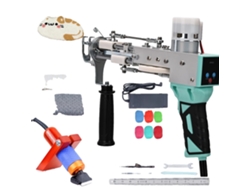 Pistola para mechones de alfombras, alta velocidad, compatible con doble capa, color verde, juego de 2