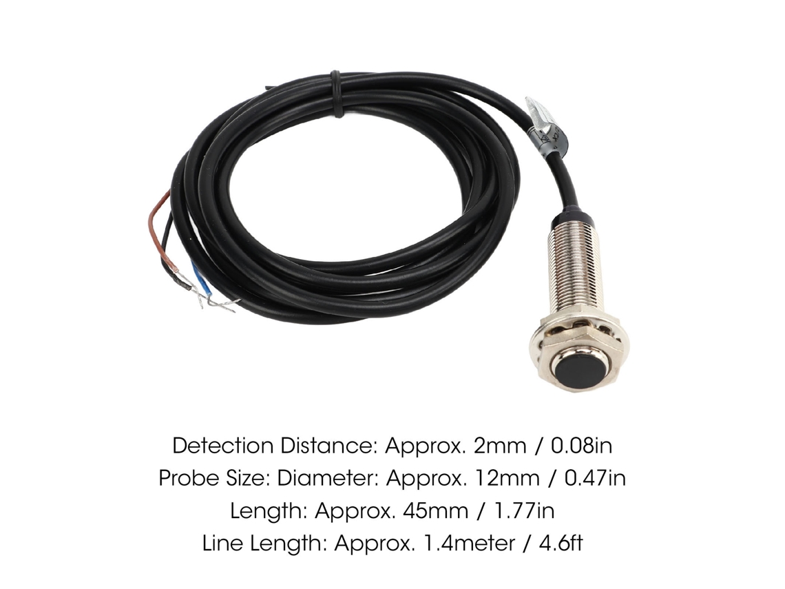 2026dz-set 4 Sensores de proximidad inductivos NPN No Nc 4 cables 12 mm 2 mm CC 6-36 V
