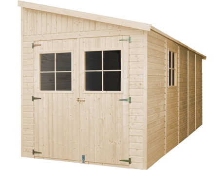 Caseta de Jardín de Madera TIMBELA M341A + M341G con Piso (10 M² - 244 x 514 x 218 cm)