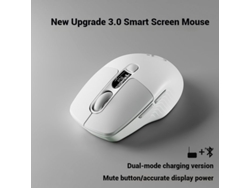 Ratón inalámbrico Yizhood de modo dual, pantalla silenciosa, oficina, 3 velocidades, DPI, suspensión inteligente, apariencia de alto valor, agarre cómodo, gris