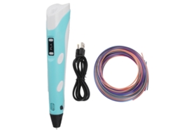 Kit de bolígrafo de impresión 3D de segunda generación con filamento, cable USB, juguete para artistas, color azul inglés