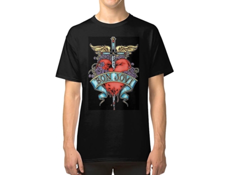 Camiseta ROCKINSTONE Bon Jovi Algodón para Hombre (L)
