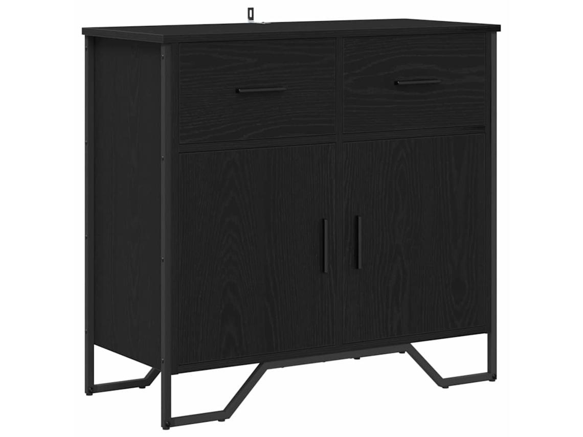 Maison Exclusive - Aparador Con Cajón Roble Negro 79,5 X 35,5 X 74,5 Cm