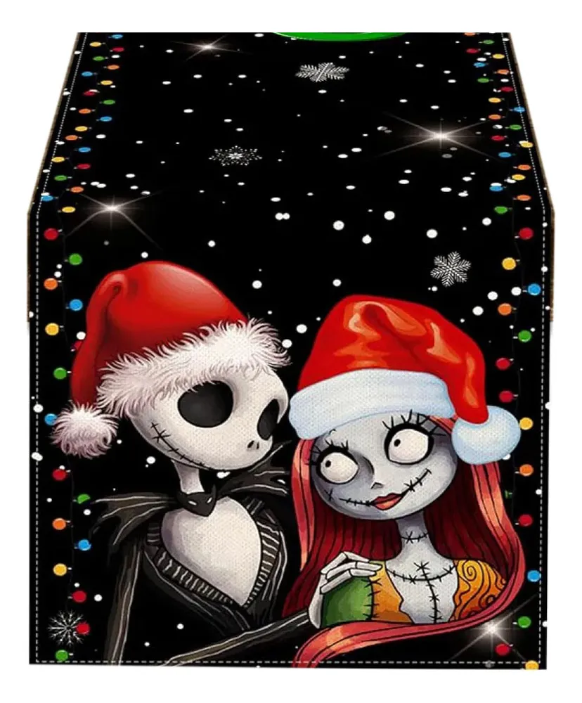 Nuevo camino de mesa navideño con Jack Skellington Evayotoy