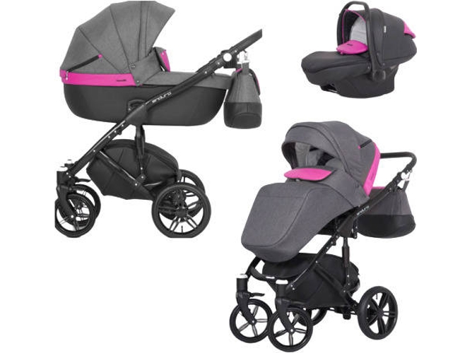 Carrito de Bebé Individual EXPANDER Enduro + Kite Isofix Ready Magenta