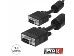 Cable PRO K Vga Dorado Macho / Macho 1.8M C/Filtro