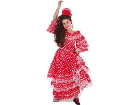 Disfraz de Niña DISFRAZZES Sevillana Rojo (Talla: 10 a 12 años)