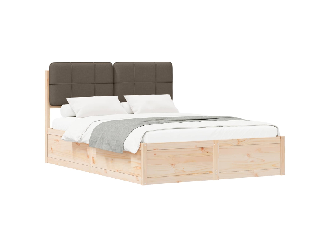 Maison Exclusive - Estructura De Cama Con Cabecera Tapizada Taupé 140 X 200 Cm