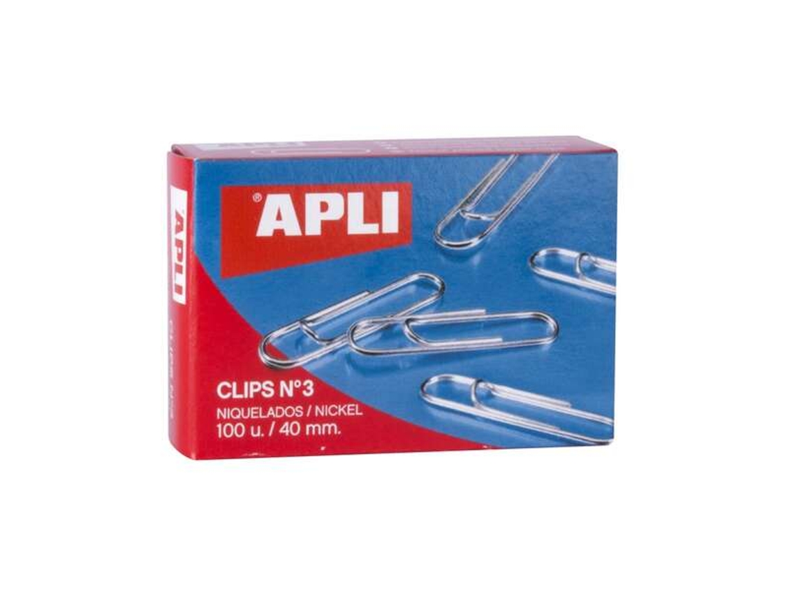 Paquete de 100 Clips Niquelados Nº 3 40 Mm Aplicación
