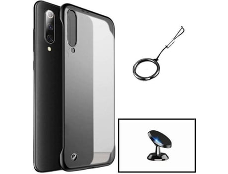 Kit Funda y Soporte Samsung Galaxy A30s Naked Bumper Transparente y Negro