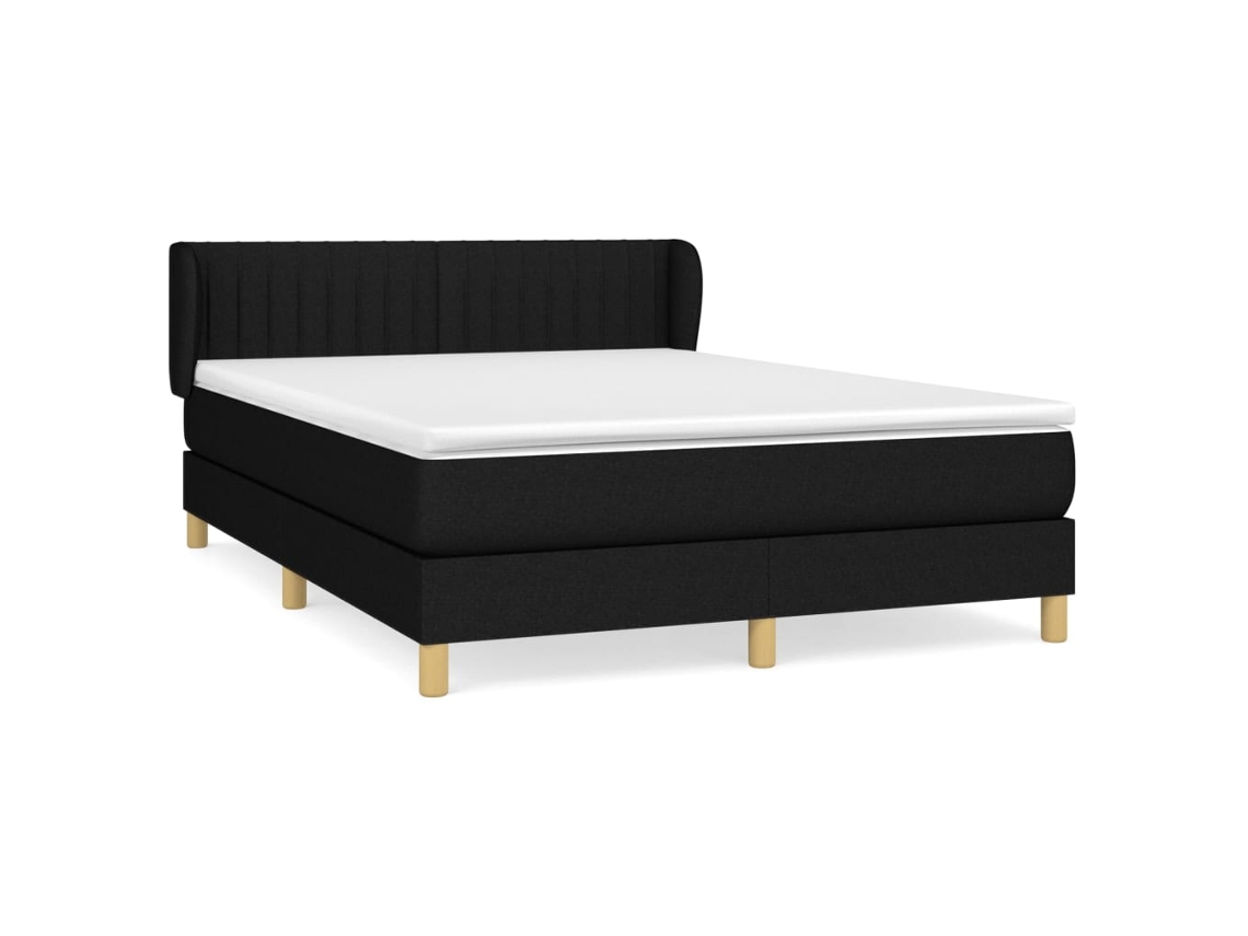 Maison Exclusive - Cama Box Spring Con Colchón Tela Negro 140x200 Cm
