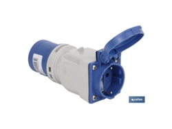 Adaptador industrial clavija-base schuko ip44 16a 230v