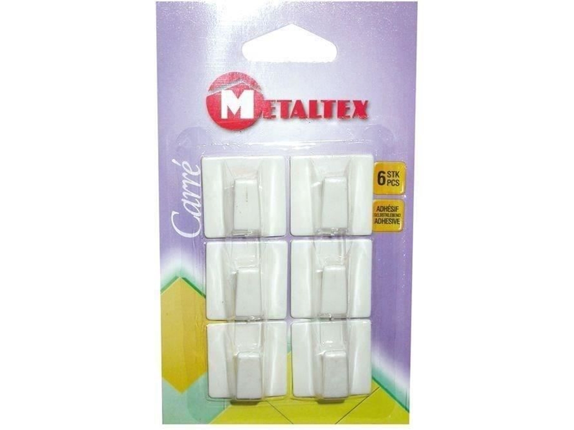 Gancho Adhesivo Cuadrado 30x30 Mm Conjunto De 6 Metaltex