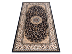 Alfombra Nain Rosetón, Marco 7177/51011 Beige/Negro (240 x 340 cm)