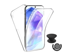 Kit Capa 360° Impact Protection 1 Gripholder 1 Suporte Phonecare Para Samsung Galaxy S25 Fe - Transparente/preto