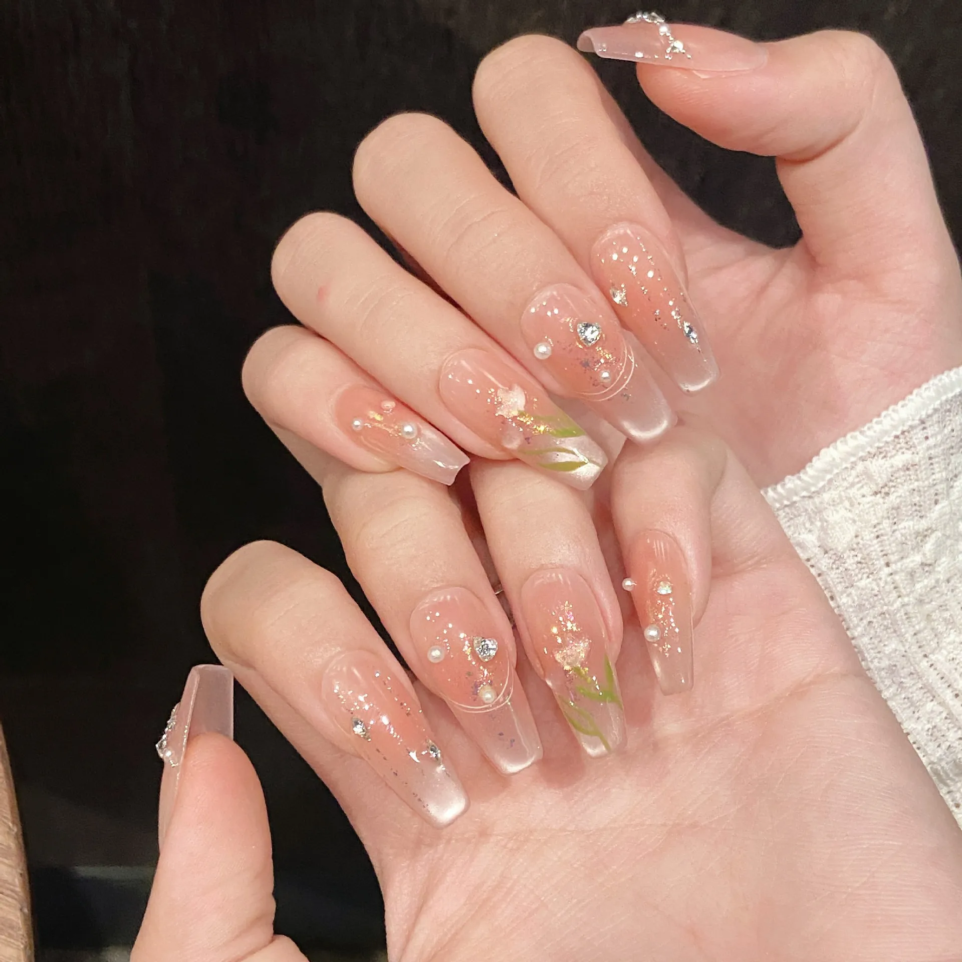 (799-l) 10 Pegatinas De Uñas Hechas A Mano De Longitud Media Inspiradas En El Ballet, Ponibles