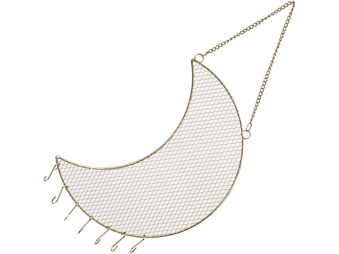 Soporte Pared Pendientes Forma Metal Dorado Organizador Joyas Colgante Collares Pulseras Práctico Estante