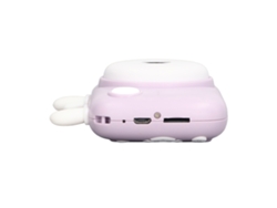 Cámara infantil con temporizador, resolución 1280x720, batería de 800 mAh, color morado.