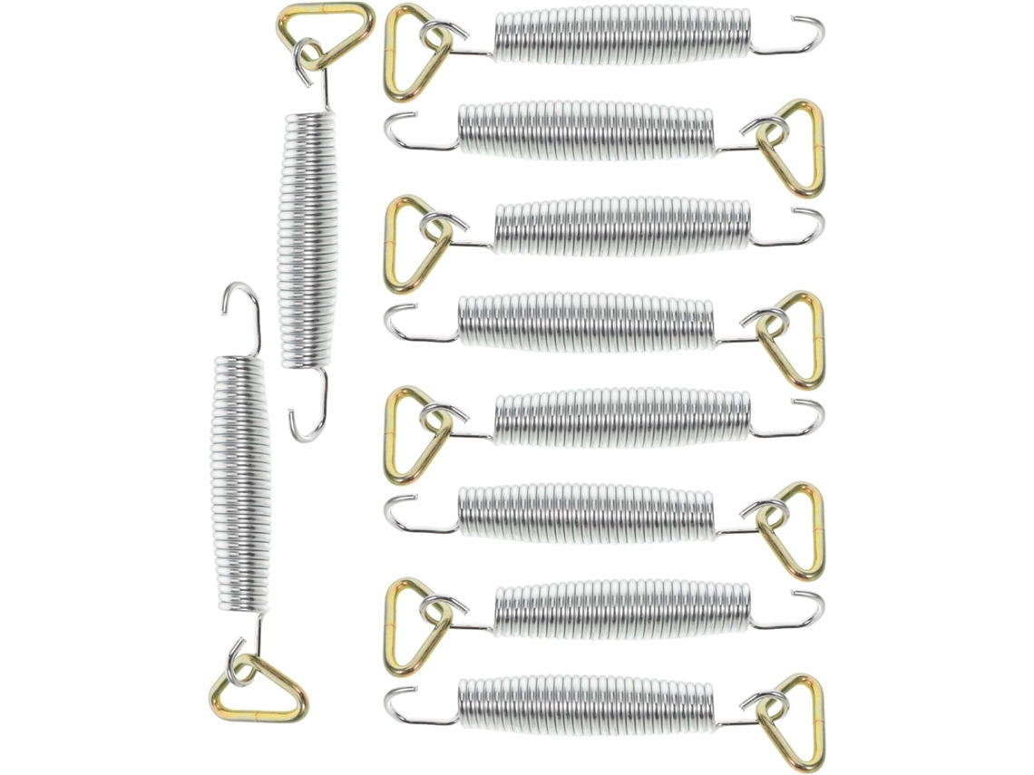 Paquete de 10 ganchos dobles con resorte, de 14 cm, de acero, para uso interior/exterior.