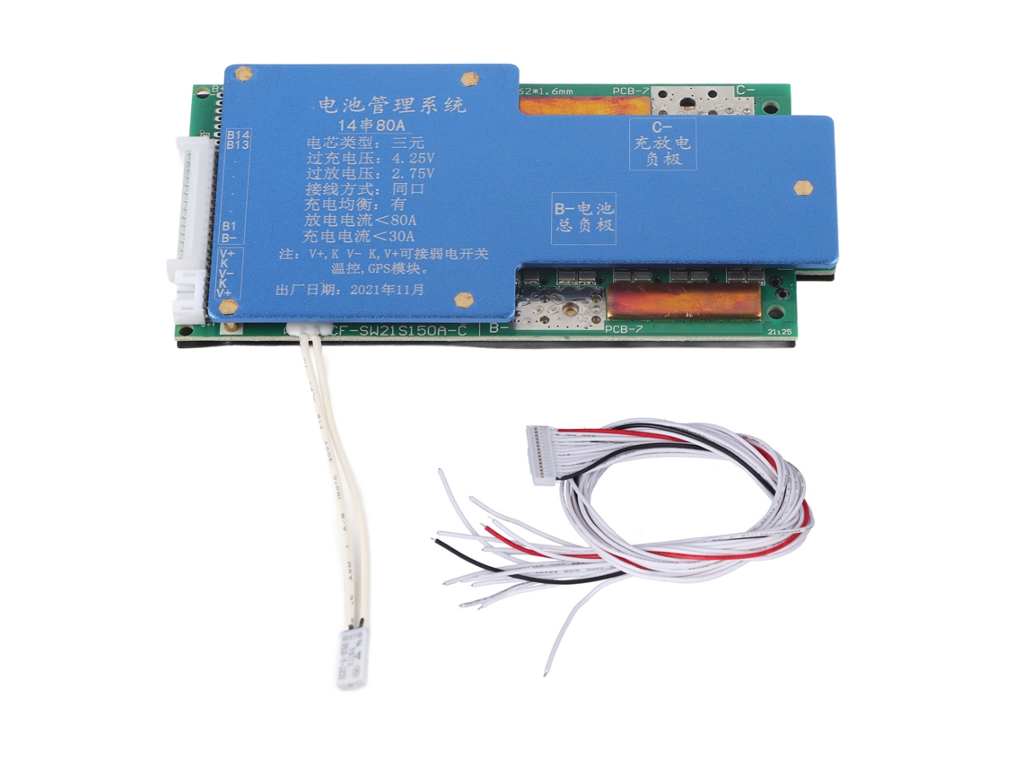 Placa De Protección De Batería De 80 A, Controlador De Carga De Batería De Litio Con Cable De Conexión.