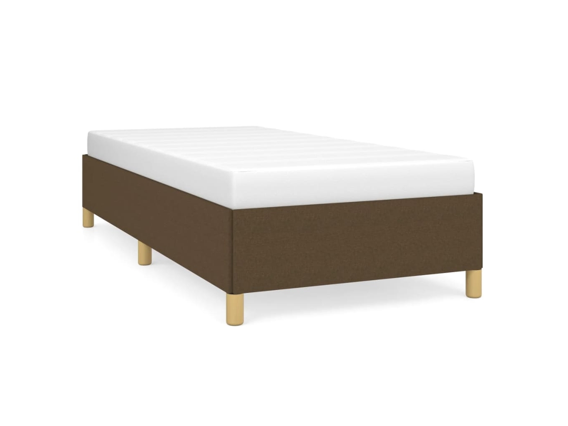 Maison Exclusive - Estructura De Cama Sin Colchón Tela Marrón Oscuro 80x200 Cm