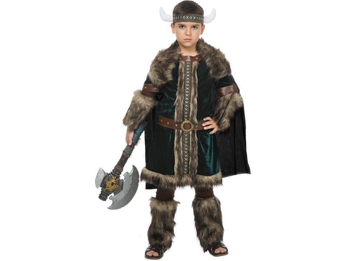 Disfraz de Niño DISFRAZZES Vikingo Verde (Talla: 3 a 4 años)