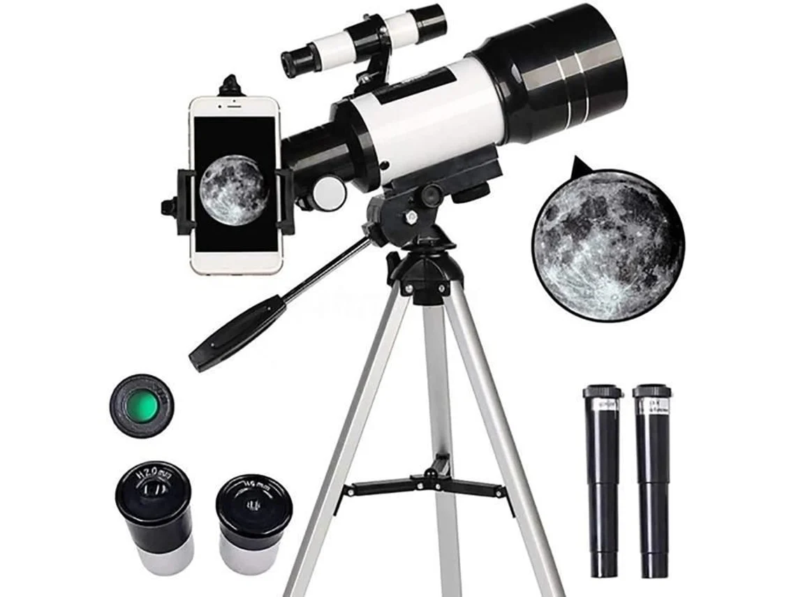 Telescópio Óptico Ad 300Mm Telescópio Astronômico para Adultos Crianças e Iniciantes Telescópio Portátil de Viagem291 GERTIZ