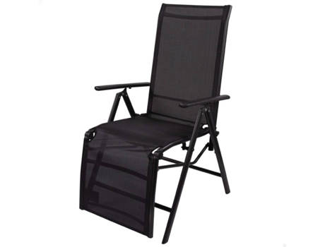Tumbona plegable aluminio de jardín AKTIVE (Negro - 65x53x103 cm)