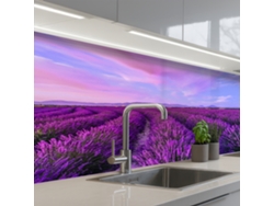 Salpicaderos De Cocina Lavanda - Violeta - Flores - Naturaleza 150x60 Cm