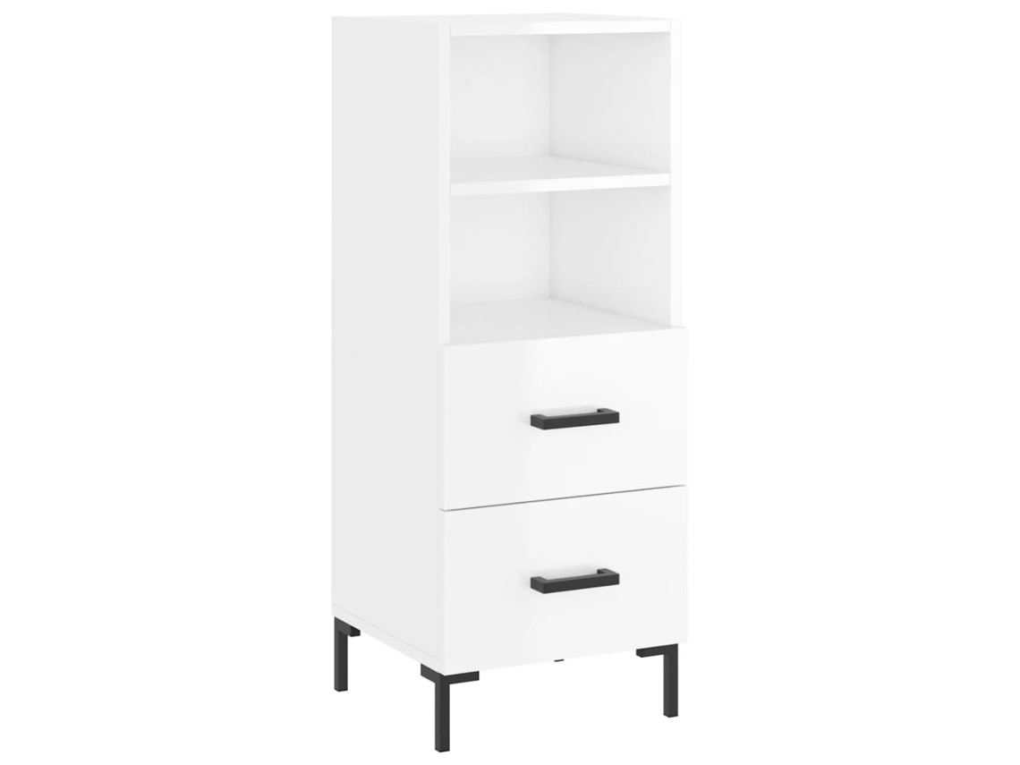 Maison Exclusive - Aparador De Madera Contrachapada Blanco Brillante 34,5x34x90 Cm