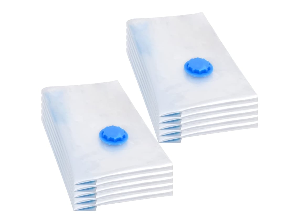 Conjunto 10 Bolsa al vacío VIDAXL Transparente Plástico