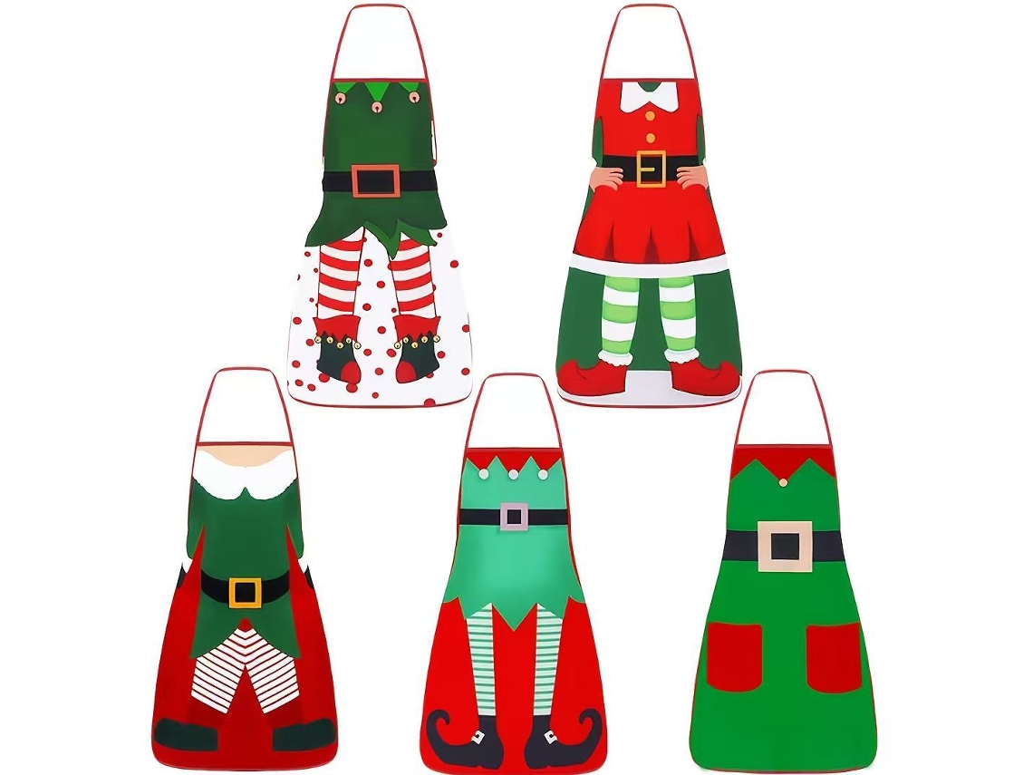 Conjunto de 5 delantales navideños divertidos, 52 x 72 cm, Digitallab