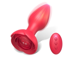 Vibrador anal de silicona a prueba de agua con control remoto con 10 modos para adultos (rojo) YIZHOOD