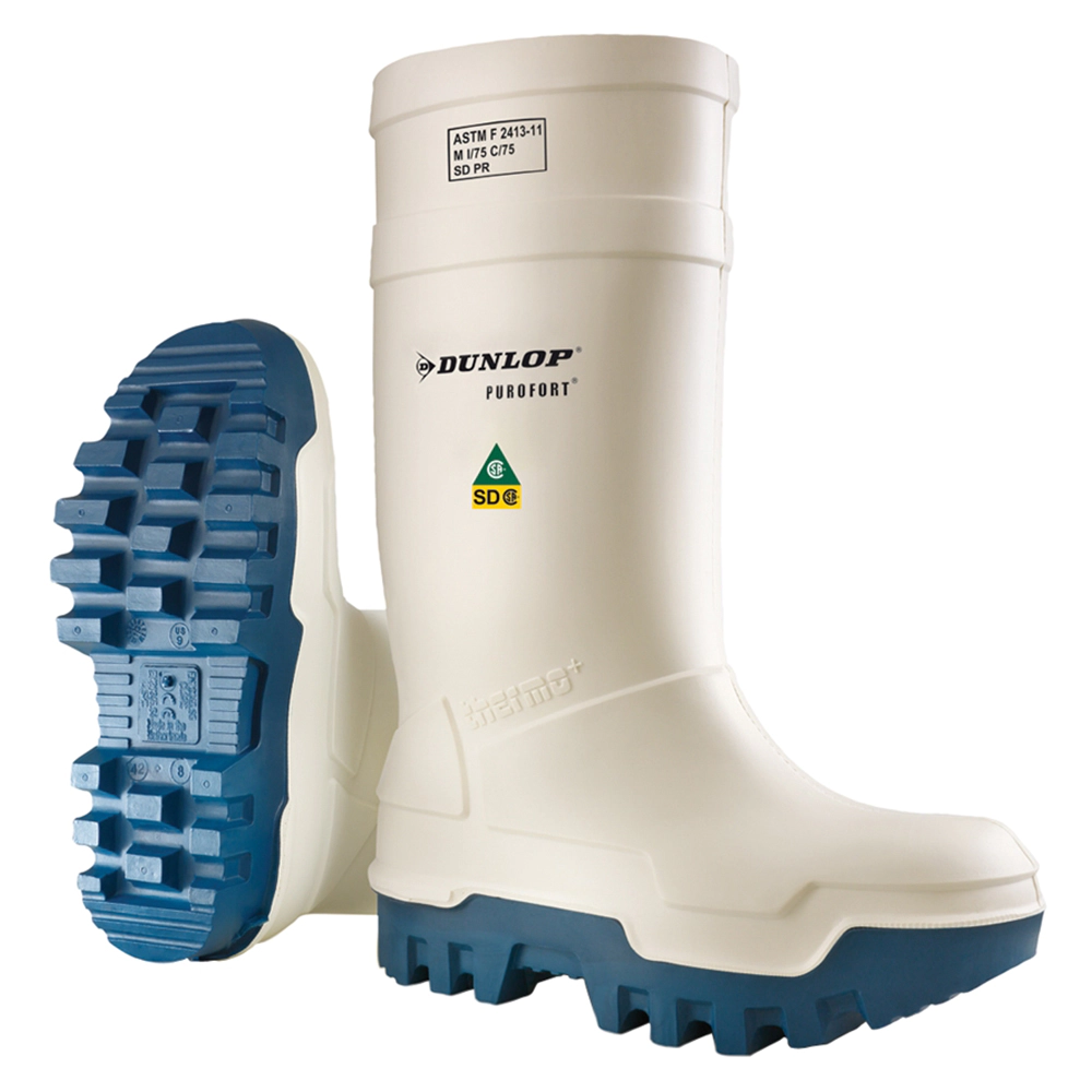 Botas de agua impermeables DUNLOP Purofort Thermo Full Safety blancas