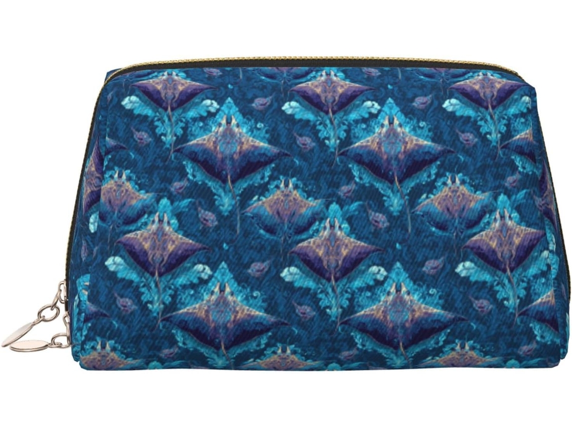 Neceser De Viaje Cuero Organizador Para Mujer Diseño Estampado Vacaciones