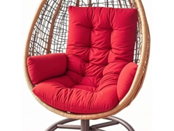 Cojín Para Silla Colgante Con Reposabrazos, Grueso, Suave Y Cómodo Para Jardín, Exteriores E Interiores Rojo