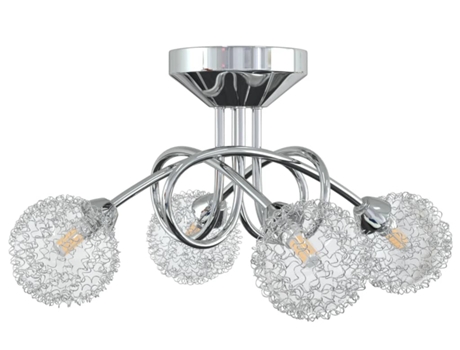 Lámpara De Techo VIDAXL Con Pantallas De Alambre 4 Bombillas LED G9