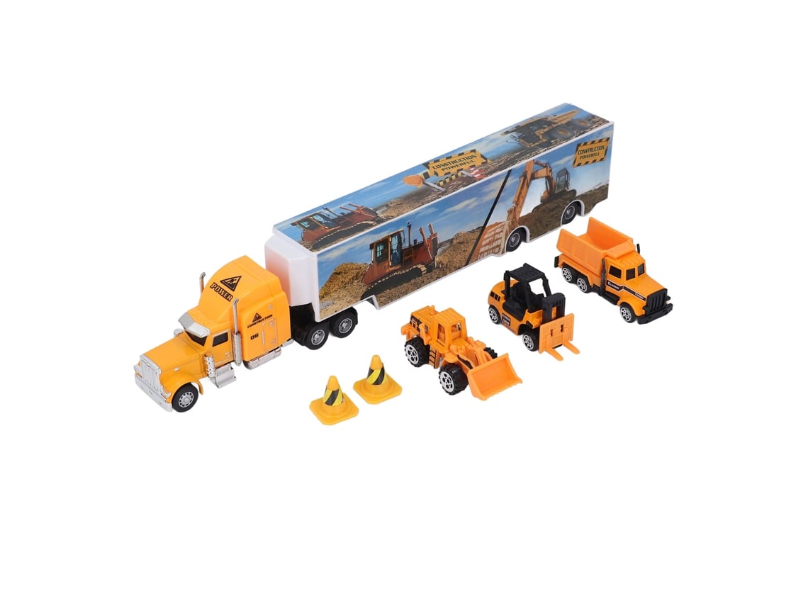 Brinquedo Caminhão Transportador De Engenharia De Liga Com 3 Carros Para Crianças 3-6 Anos
