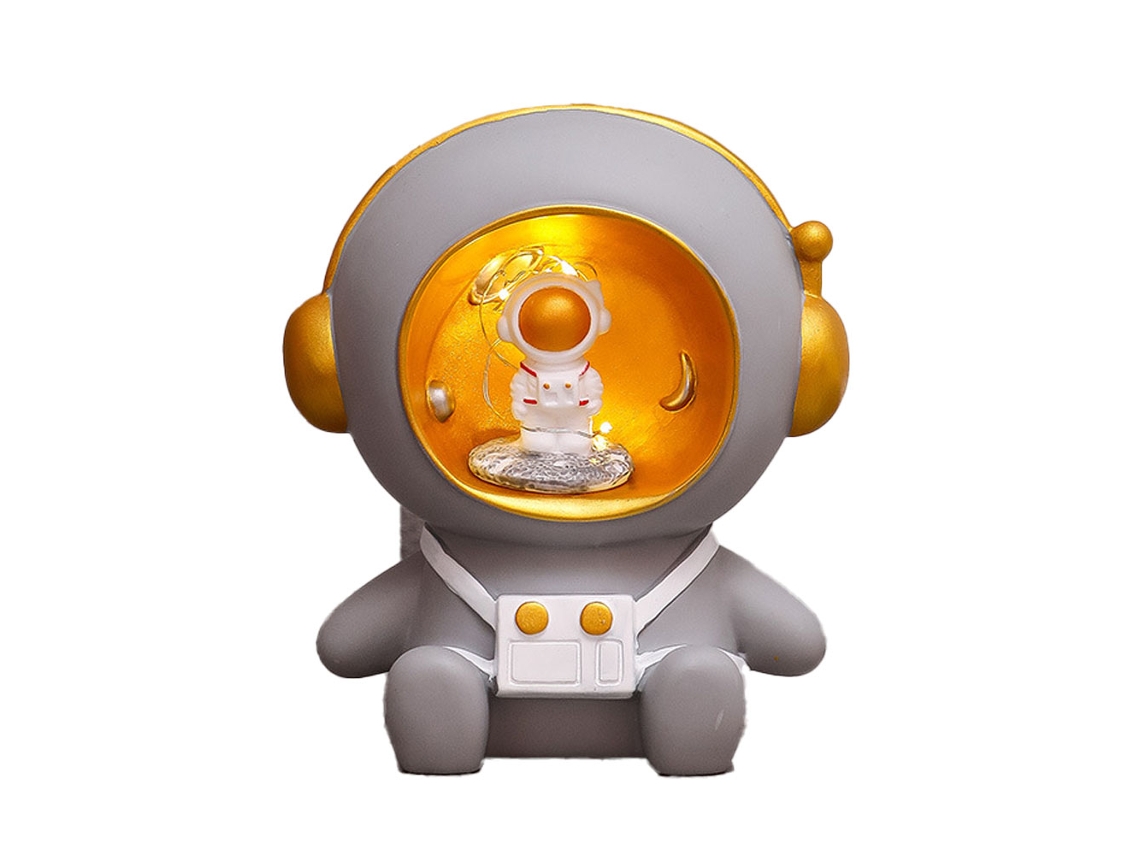 Cerdito Astronauta De Peluche - Cerdito Astronauta Con Luz Nocturna (Gris) JEIIBRZUI