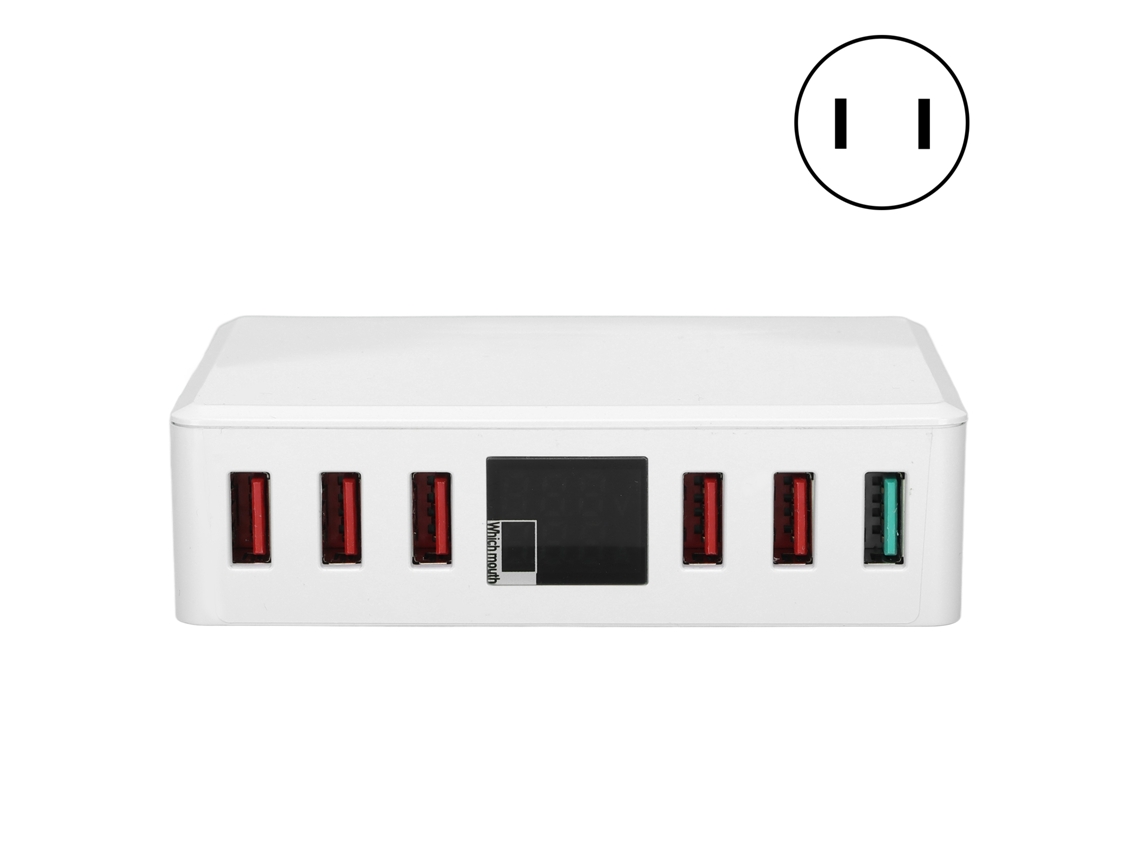 Cargador Usb Con 6 Puertos, Carga Rápida Qc 3.0, Pantalla Digital, Estación Inteligente, 100-240v, Enchufe Usb.