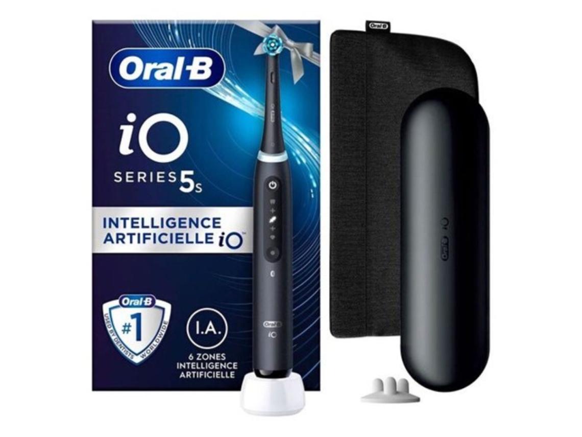 Cepillo Dental Braun Io 5 Estuche Viaje 3 Cabezales Negro