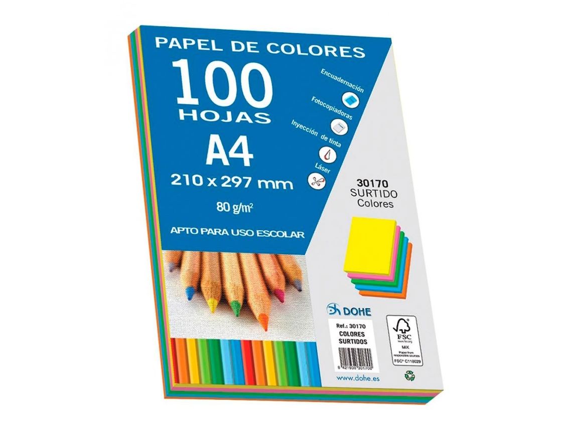 Pacotes 100 A4 80 Gr Forte Cores A4 80 Gr Transparentedohe