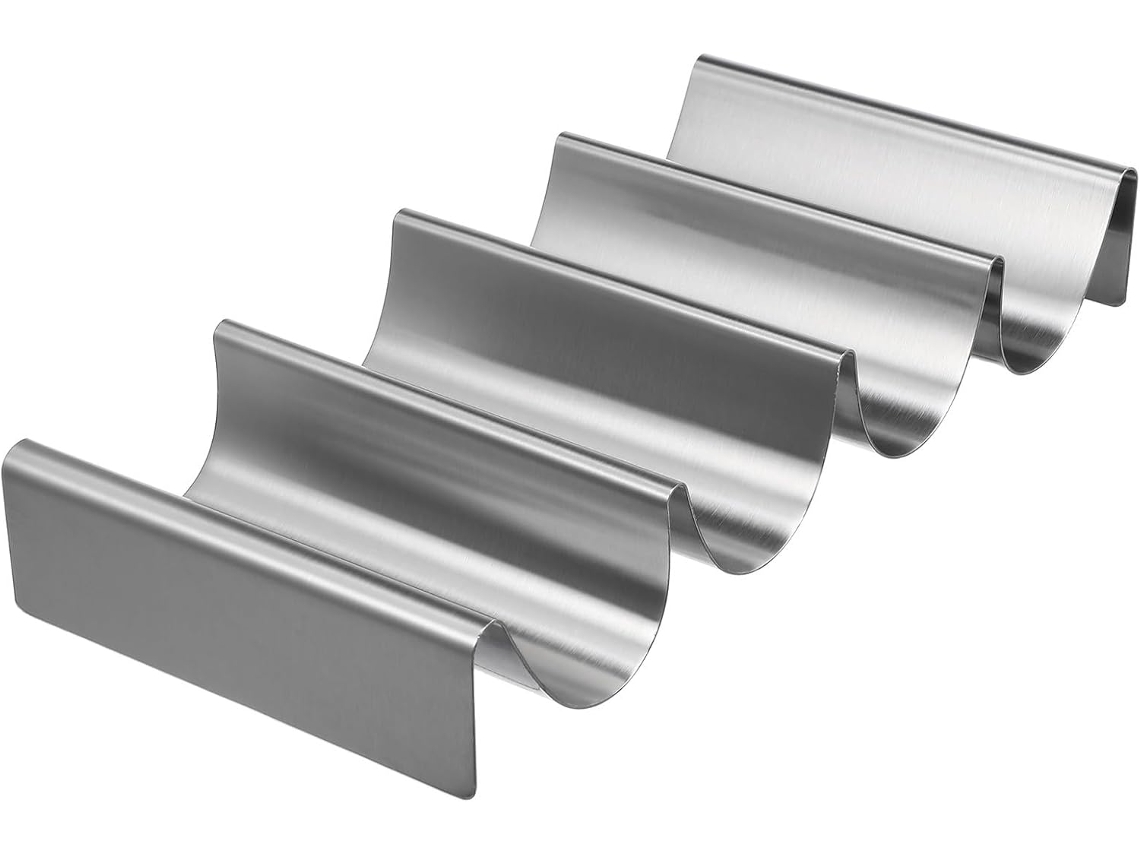 Soporte Para Tacos De Acero Inoxidable, Estante Vertical De Metal Para Burritos Con Múltiples Ranuras, Estable Y