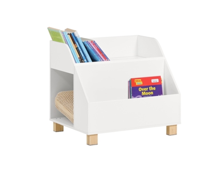 Librería Infantil SOBUY KMB54-W con 2 Estantes Y 1 Compartimiento (Blanco - 60x48x53 cm)