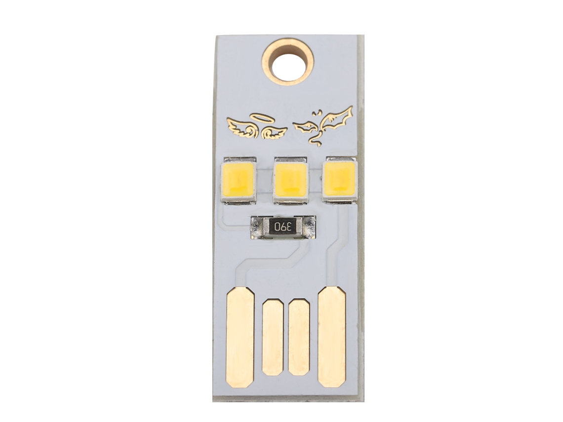 FNINIJEDE Mini luz noturna LED USB portátil de 0,2 W com substrato dourado e luz branca quente