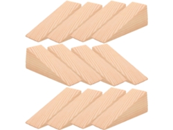 Juego De 12 Piezas De Cuñas De Madera Maciza Sin Acabado Para Puertas, Bloques Triangulares Antideslizantes De 10x2x2 Cm,