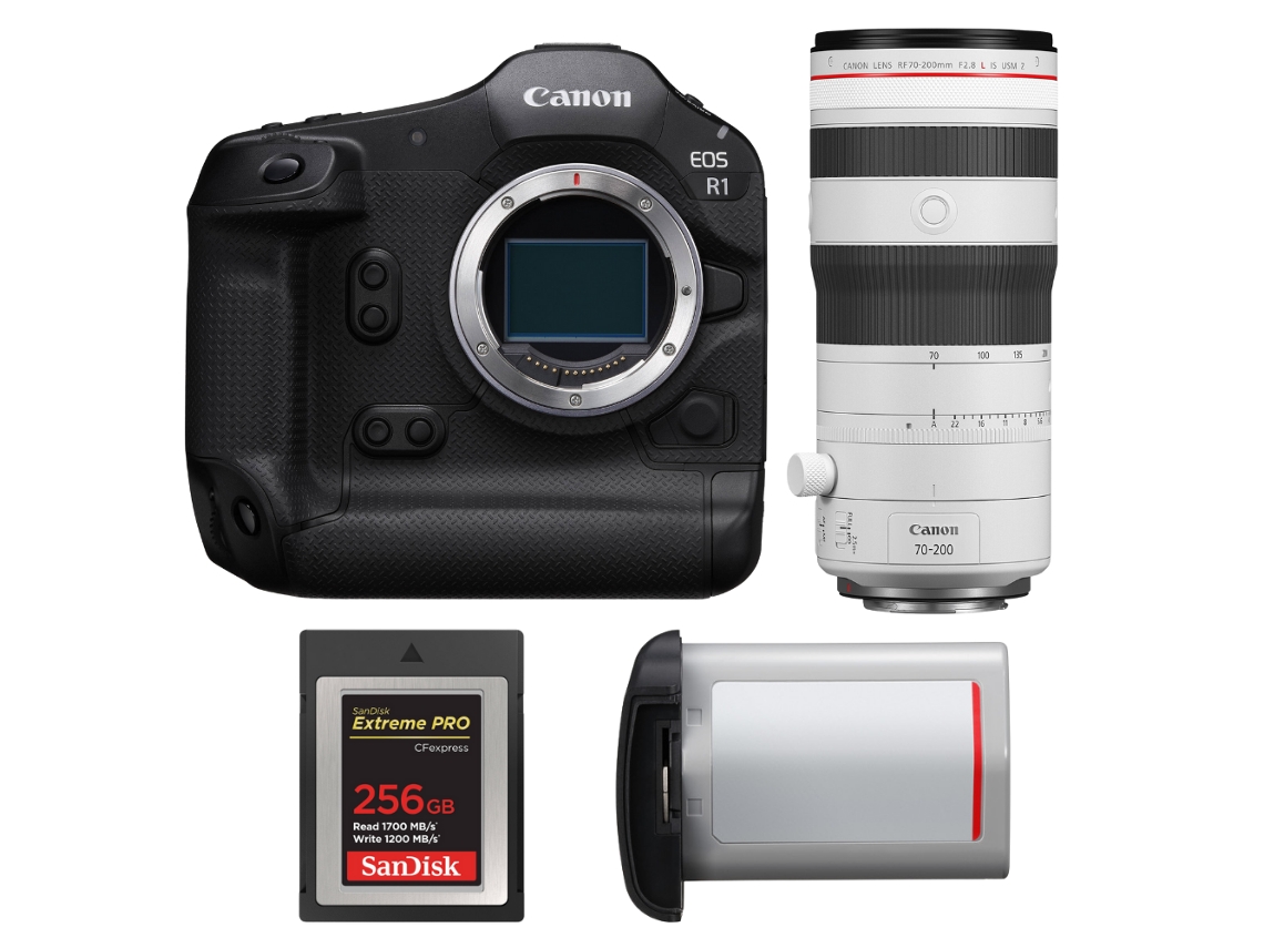 Canon Eos R1 + Rf 70-200mm F/2.8 L Is Usm Z Blanco + 1 Sandisk 256gb Extreme Pro Cfexpress Type B + Canon Lp-e19 + Ebook Pricedirect