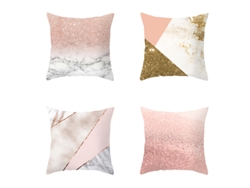 Serie Mármol Funda Decorativa de Almohada Rosa
