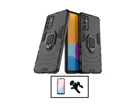 Kit De Película De Vidrio Templado De Cubierta Completa 5D 3X1 Soporte Magnético De Coche Reforzado Defensor Militar Para Samsung Galaxy M23 5G - N...